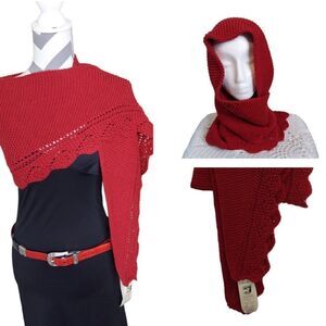 Red Wool & Yak Hand woven Scarf
